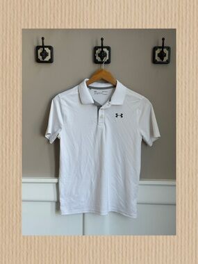 🧵 Under Armour White Performance Polo - Big Kid Boys